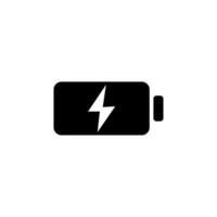 Battery icon indicating charging status with a lightning bolt symbol, representing energy and power levels in digital devices vector