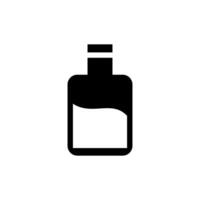 Decorative bottle with liquid silhouette in a minimalist style against a plain background vector