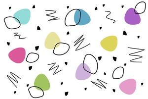 Colorful abstract pattern featuring shapes and lines in various colors on a white background vector