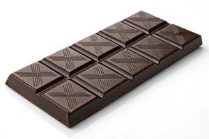High resolution dark chocolate bar image isolated on white background photo