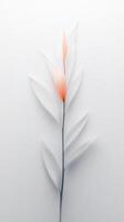 Bright orange flower surrounded by softly blurred, textured white petals creates an exquisite visual experience in a serene environment photo