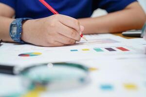 Children learn and write with graph photo