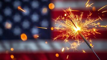 A Festive and Patriotic Scene Featuring a Spangled Banner photo