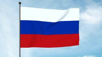 The flag of the Russian Federation is a tricolour flag consisting of three equal horizontal fields white on the top, blue in the middle, and red on the bottom. photo