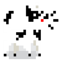Pixel Style Barking Dog Icon in Retro 8 Bit Design with Transparent Background png