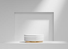 Abstract White Round Podium Platform For Product Display Showcase 3D Rendering photo