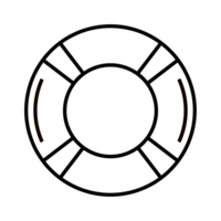 Lifebuoy line icon with simple and minimalist design isolated on transparent background for web png