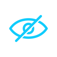 Hidden icon with simple and modern design in blue color for web png