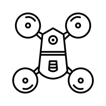 Drönare linje ikon med enkel design stil lämplig för teknologi tema grafisk element isolerat på transparent bakgrund png