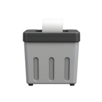 A modern office paper shredder in a minimalist style depicted from a frontal perspective with copy space showing document privacy png