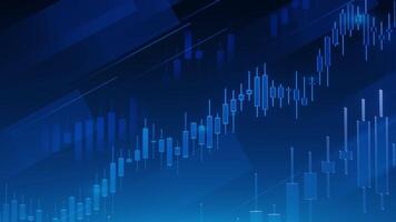 An of a stock market graph, visualized with candlesticks, lines, and geometric shapes on a blue background. video