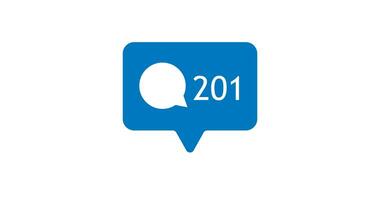 Message, notification talk number counter.. Animated. 4K. video