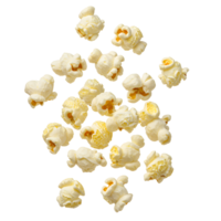 Buttery Popcorn Kernels Floating on Transparent Background png