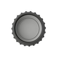 Grey Circular Bottle Cap Top View 3D Rendering png