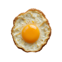 Overhead Shot of a Single Fried Egg with Crispy Edges on a Transparent Background png