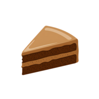 Two Layer Chocolate Cake Slice on Transparent Background png