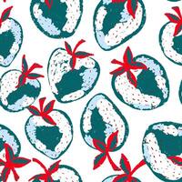 a pattern. with ,strawberries and leaves vector