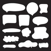 Set of text white boxes or speech bubbles on dark background. . vector