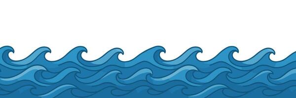 A dynamic ocean wave pattern creates a rhythmic and fluid design across a seamless banner vector