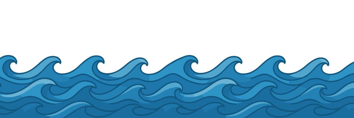 A dynamic ocean wave pattern creates a rhythmic and fluid design across a seamless banner