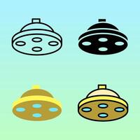 Flat operating room lamp icons in multiple colors vector