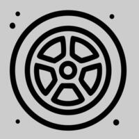 Sporty alloy wheel icon with modern style, sharp edges and mechanical detailing in clean lines vector