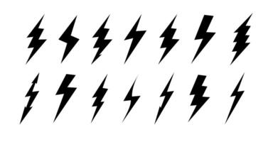 Install Lightning. Flat style . Lightning bolt Lightning flash icon set. vector