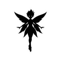 Stylish fairy silhouette with wings in modern vector