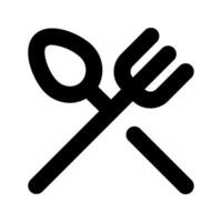 Spoon and fork icon isolated on white background vector