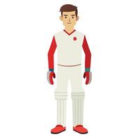 Cricketer Dressed in White vector