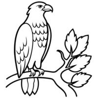 Artistic Eagle on Tree Branch vector