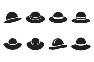 A set of hats in various styles vector