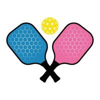 Pickleball Fun Two Paddle and Ball Set Graphic Design vector