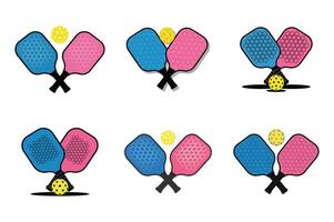 Pickleball Paddle Designs Colorful Illustrations for Courts and Players vector