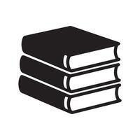Stack of Three Books Icon Representing Education Knowledge and Learning vector
