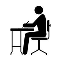 Icon of a Person writing at the desk vector
