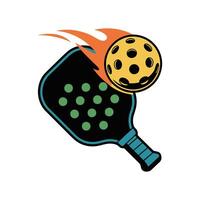 Flaming Pickleball A Dynamic Illustration of Speed and Sport vector