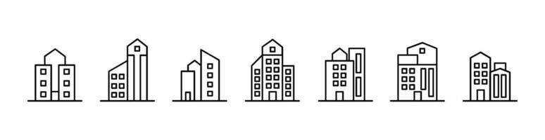 Building icon set vector