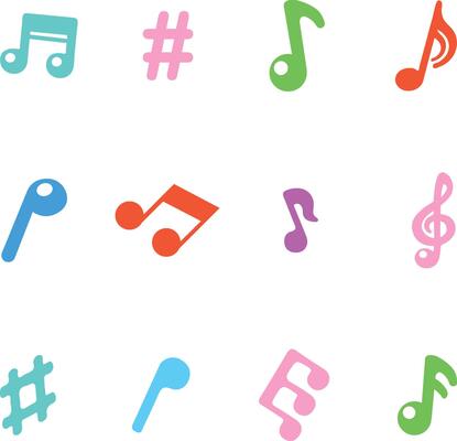 music notes, musical symbols, design element, Colorful music notes background, abstract sign and symbol