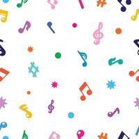 Seamless Repeating Music Notes Performance Background vector