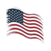An artistic interpretation of the USA flag with a grunge effect vector