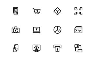 Digital Payments Icons bundle pack. High-Quality Line and Outline Illustrations for Mobile Wallets, Transactions, Online Payments, and Digital Finance vector
