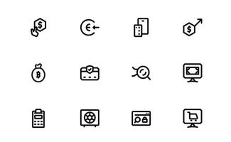 Digital Payments Icons set bundle. High-Quality Line and Outline Illustrations for Mobile Wallets, Transactions, Online Payments, and Digital Finance vector