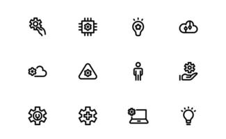 Settings Icons Pack. Premium Scalable Graphics for Adjustment, Optimization, and Fine-Tuning of Applications and Systems vector
