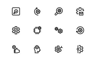 Settings Icons collection. Premium Graphics for Adjustment, Optimization, and Fine-Tuning of Applications and Systems vector