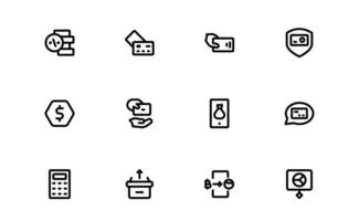 Digital Payments Icons. High-Quality Line and Outline art Illustrations for Mobile Wallets, Transactions, Online Payments, and Digital Finance vector