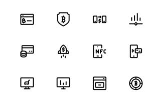 Digital Payments Icons pack bundle. High-Quality Line and Outline Illustrations for Mobile Wallets, Transactions, Online Payments, and Digital Finance vector