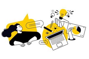 Creative illustration of web design and development, seo. concept for web banner, social media banner, business presentation, marketing material. vector