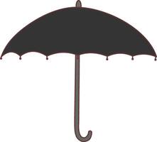 Umbrella black color .Waterproof accessory, simple cartoon style illustration for web graphic design and animation vector