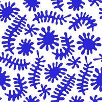 illustration, seamless pattern of abstract blue spots and blots. vector